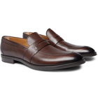 Hugo Boss - Coventry Burnished-Leather Penny Loafers - Brown