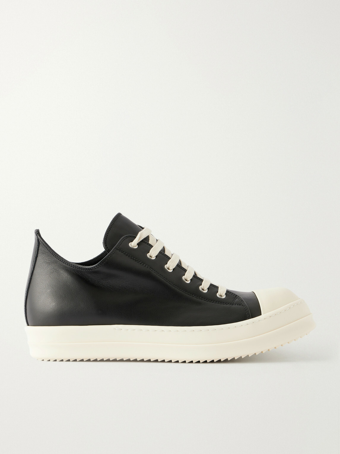 Rick Owens - Ramones Full-Grain Leather and Rubber Sneakers - Black
