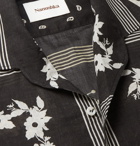 Nanushka - Lars Camp-Collar Printed Cotton-Voile Shirt - Black