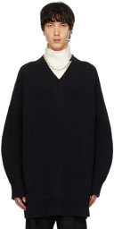 Jil Sander Black V-Neck Sweater