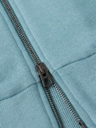 Kingsman - Logo-Embroidered Cotton and Cashmere-Blend Jersey Zip-Up Hoodie - Blue