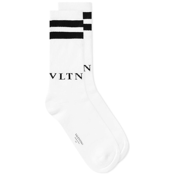 Photo: Valentino VLTN Sport Sock White & Black