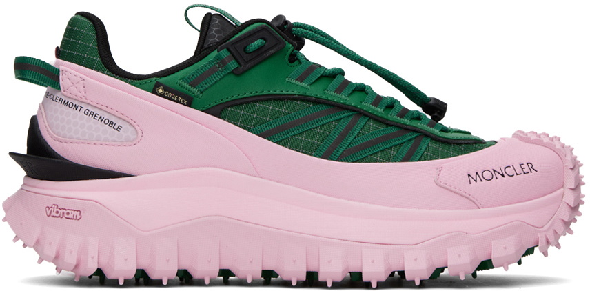 Moncler Green & Pink Trailgrip GTX Sneakers Moncler