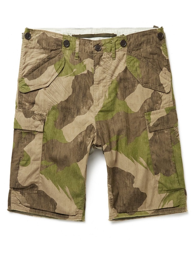 Photo: Visvim - Eiger Camouflage-Print Cotton-Blend Cargo Shorts - Green