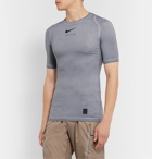 1017 ALYX 9SM - Nike Compression Printed Mesh-Panelled Stretch-Jersey T-Shirt - Gray
