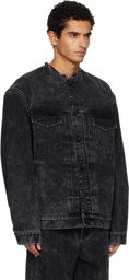 Lanvin Black Loose Fit Washed Denim Jacket