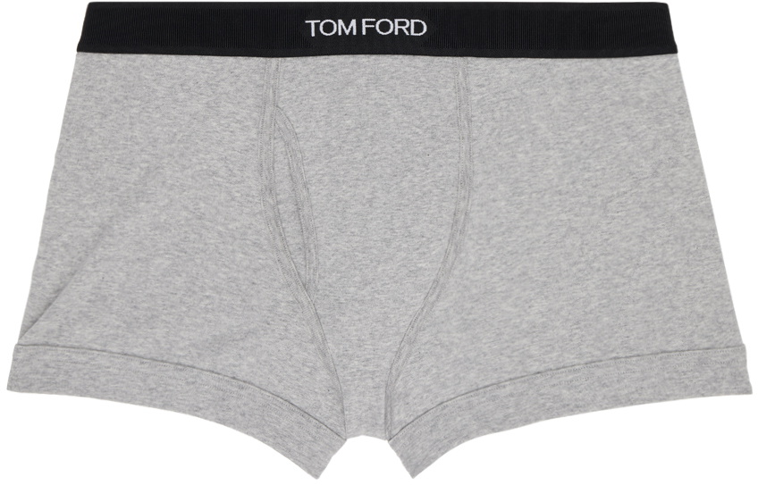 Tom Ford Two Pack Black And Gray Boxer Briefs Tom Ford