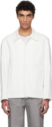 AMOMENTO White Pocket Denim Jacket