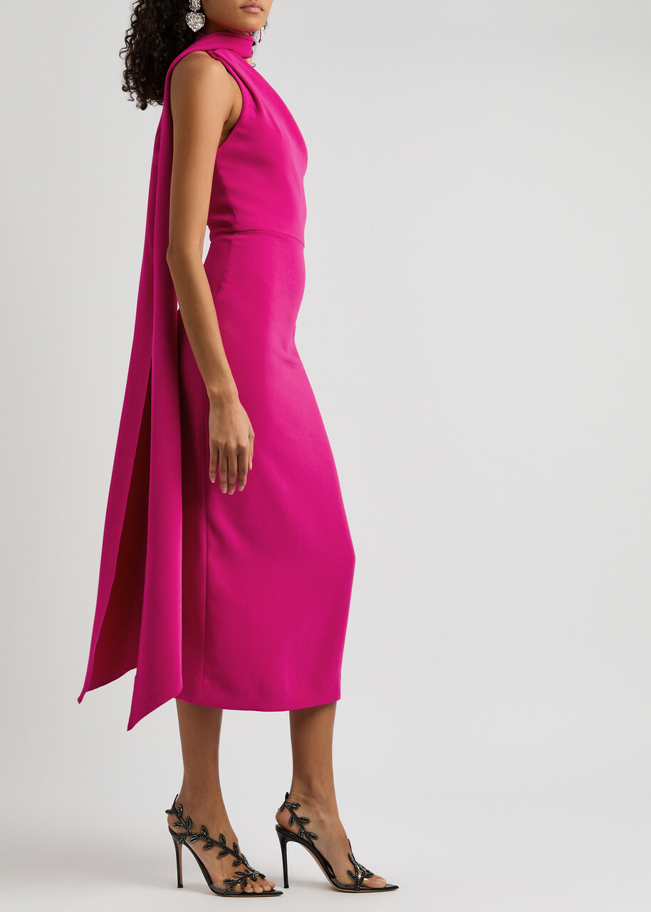 knee length dresses for ladies The Samira Midi Dress in Red