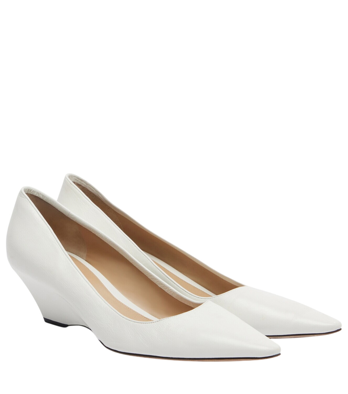 The Row Square leather ballet flats The Row