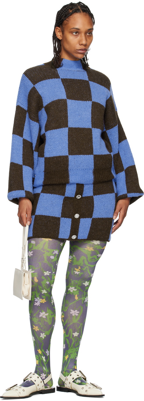 Stine Goya Brown & Blue Noura Miniskirt