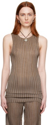 Ludovic de Saint Sernin Brown Pleated Tank Top