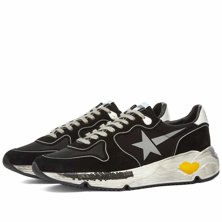 Photo: Golden Goose Men's Running Sole Sneakers in Black/Silver/White