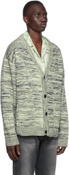 John Elliott Black & Green Glitch Cardigan