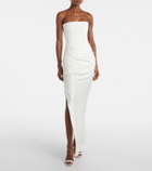 Alex Perry Bridal draped crêpe satin corset gown