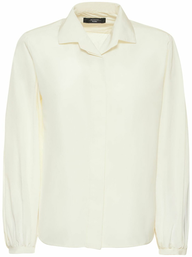 Photo: WEEKEND MAX MARA Quenty Puffy Sleeve Taffeta Shirt