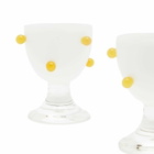 Maison Balzac Pomponette Egg Cups - Set of 2 in Clear/Yellow 