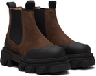 GANNI Brown Cleated Low Chelsea Boots
