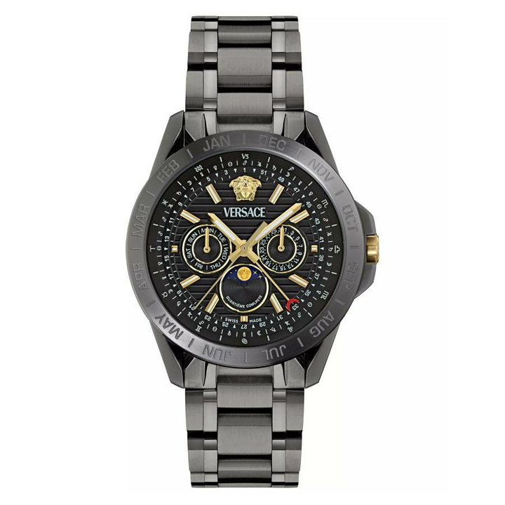 Photo: Versace Galaxy Moonphase Quartz Black Dial Mens Watch VE0K00525