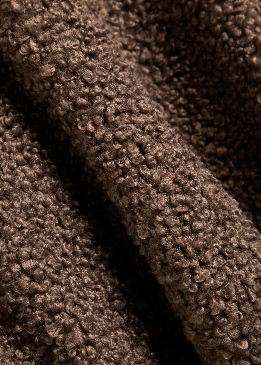 Cole Buxton Quilted Hooded Bouclé Jacket Brown