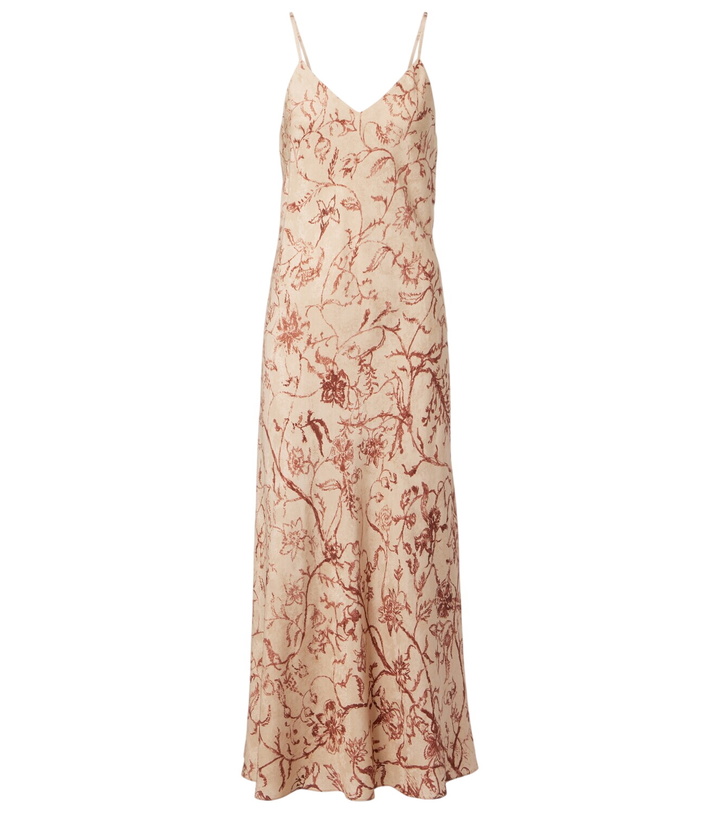 Photo: Loro Piana Marian printed silk jacquard midi dress