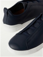 Zegna - Triple Stitch™ SECONDSKIN Full-Grain Leather Sneakers - Blue