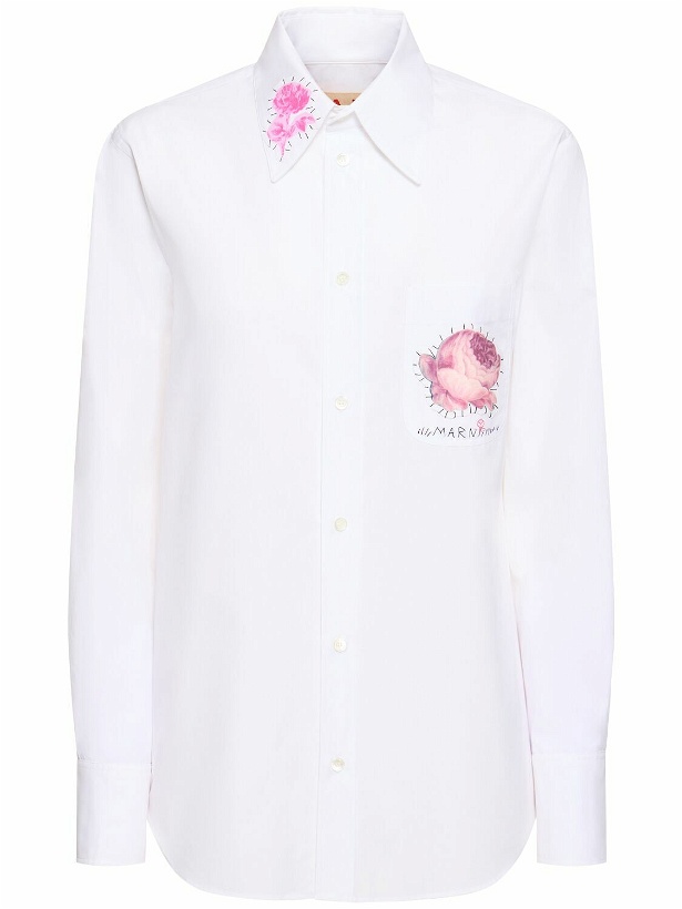 Photo: MARNI Embroidered Cotton Poplin Shirt