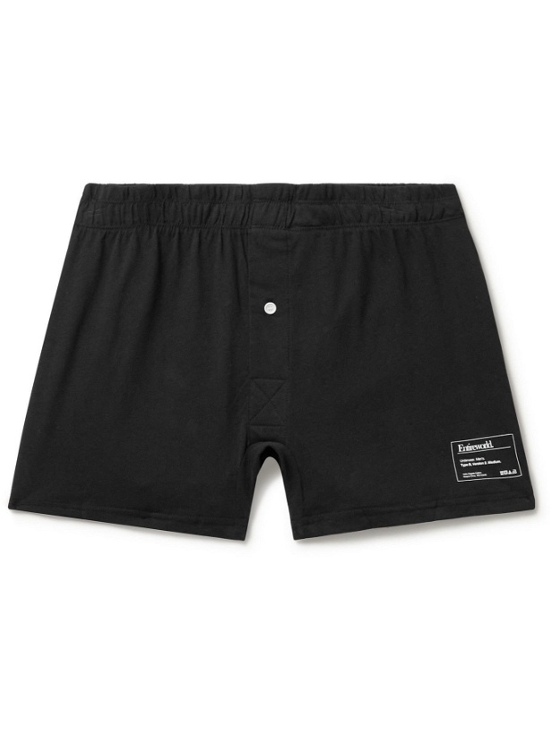 Photo: Entireworld - Type B Version 2 Slim-Fit Organic Cotton-Jersey Boxer Shorts - Black