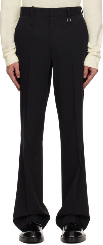 Photo: WOOYOUNGMI Black Wool Straight Pants