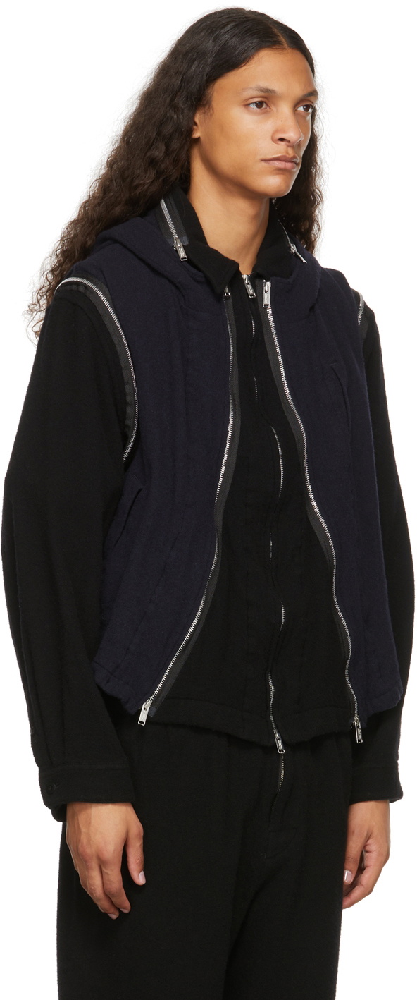 Undercover Black Wool Double Zip Jacket Undercover