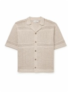 LE 17 SEPTEMBRE - Camp-Collar Open-Knit Cotton-Blend Shirt - Neutrals