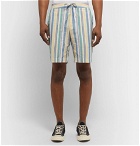 Freemans Sporting Club - Slim-Fit Striped Cotton Drawstring Shorts - Blue
