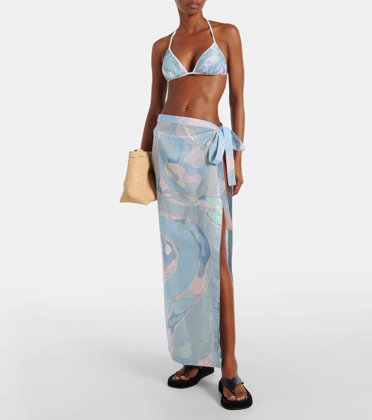 Pucci Printed cotton muslin beach cover-up Emilio Pucci