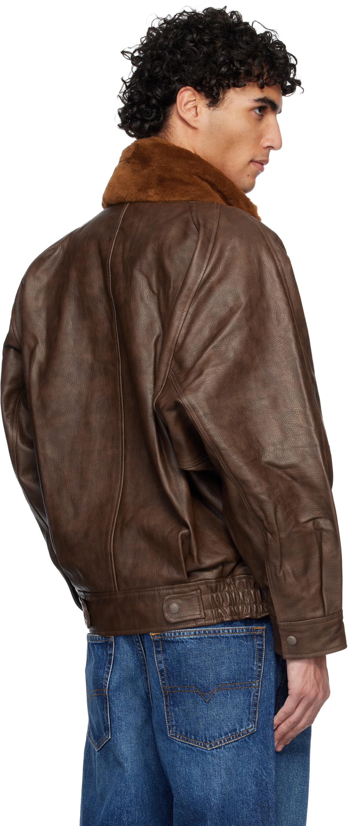 R13 Brown Flight Leather Jacket