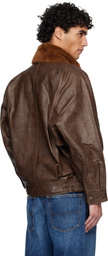 R13 Brown Flight Leather Jacket
