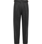 Rubinacci - Tapered Pleated Herringbone Virgin Wool Trousers - Gray