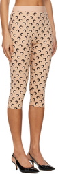 Marine Serre Beige Recycled Moon Jersey Capri Leggings