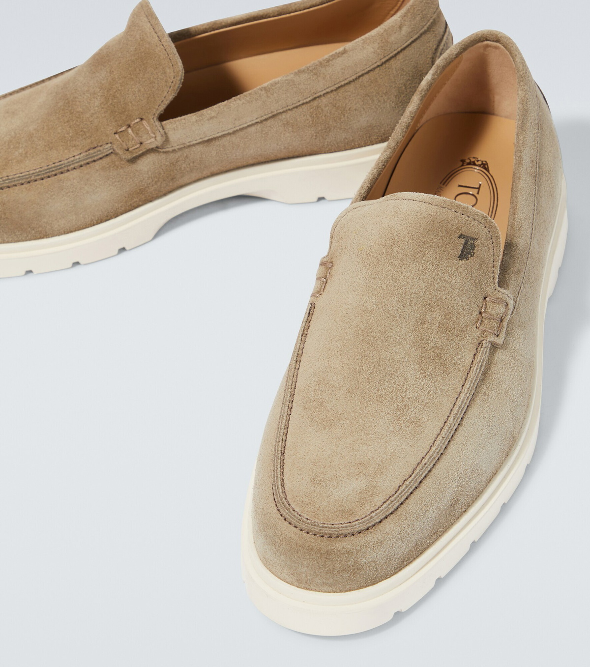 Tod\'s Suede Loafers in Light Tan ONE SHOE Tod main image 4