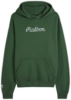 Malbon Fesque Embroidered Cotton Hooded Sweatshirt Green