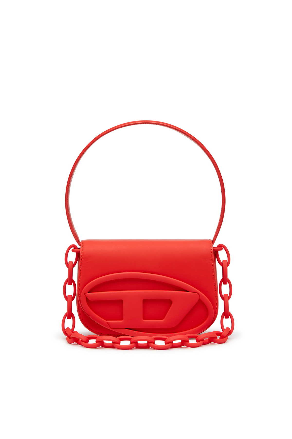 Diesel 1DR-Iconic shoulder bag in matte leather - Shoulder Bags Womens in Red