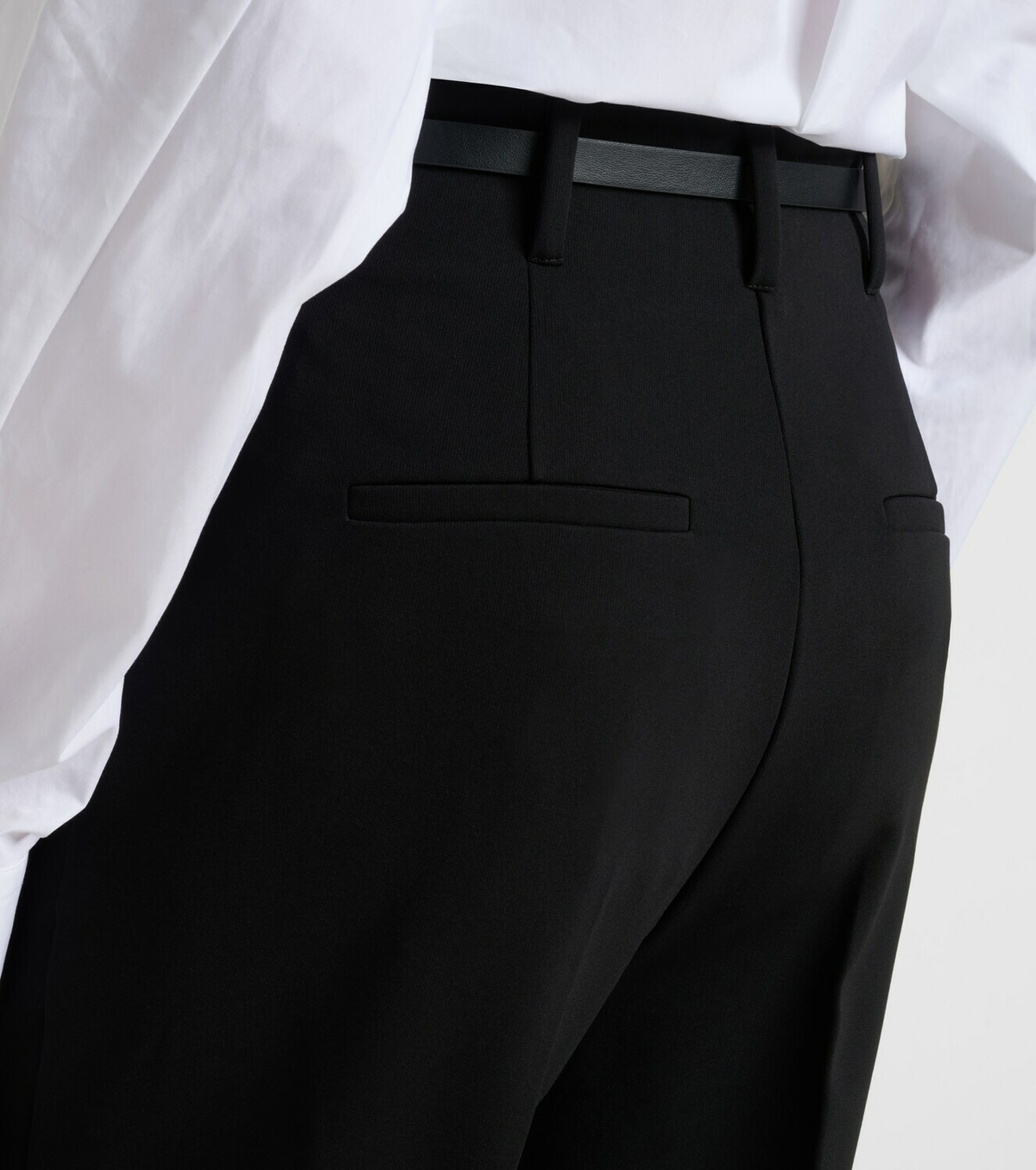Sportmax Belted crêpe straight pants