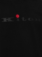 KITON - Logo Cotton Hooded Sweatshirt