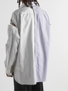 TAKAHIROMIYASHITA TheSoloist. - Button-Down Collar Patchwork Distressed Appliquéd Cotton Shirt - White