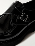 SAINT LAURENT - Anthony Patent-Leather Monk-Strap Shoes - Black