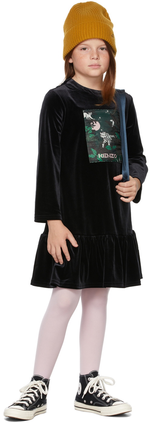 Kids black hot sale velvet dress