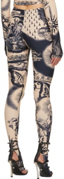 Jean Paul Gaultier Beige Graphic Leggings