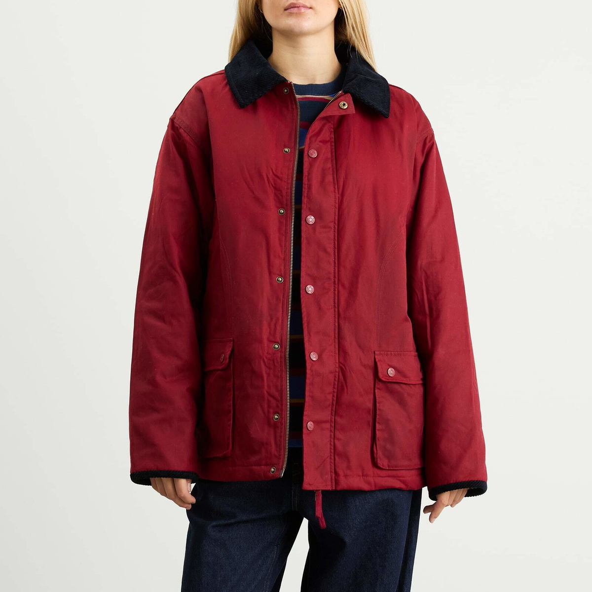 House Of Sunny Women's Wax Rain Jacket in Wine
