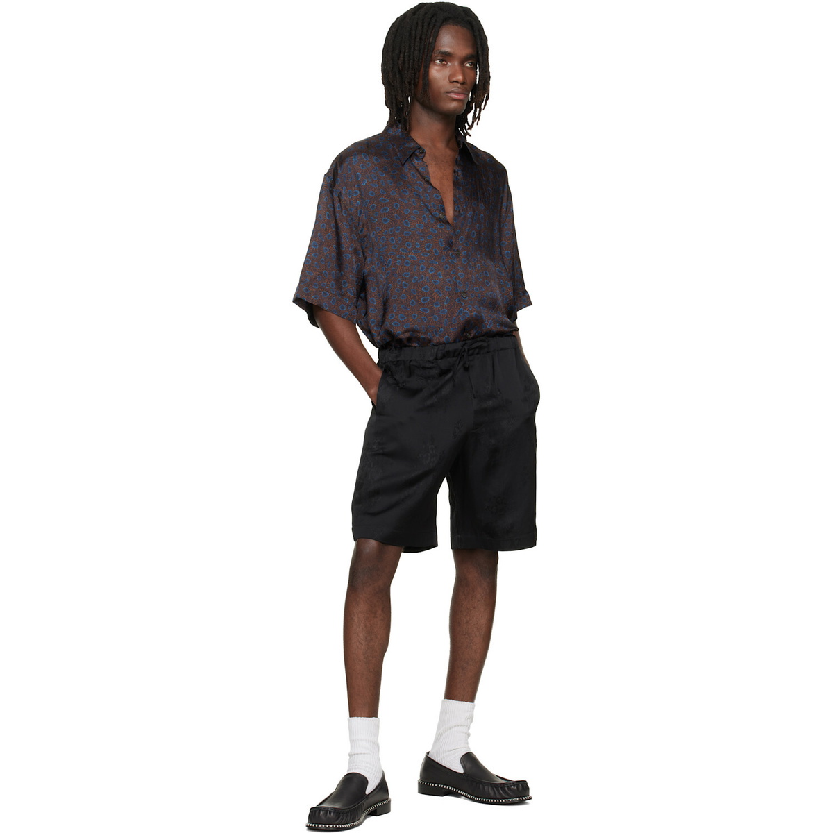 Dries Van Noten Brown & Blue Button-Down Shirt