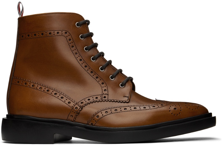 Photo: Thom Browne Brown Classic Wingtip Brogue Boots