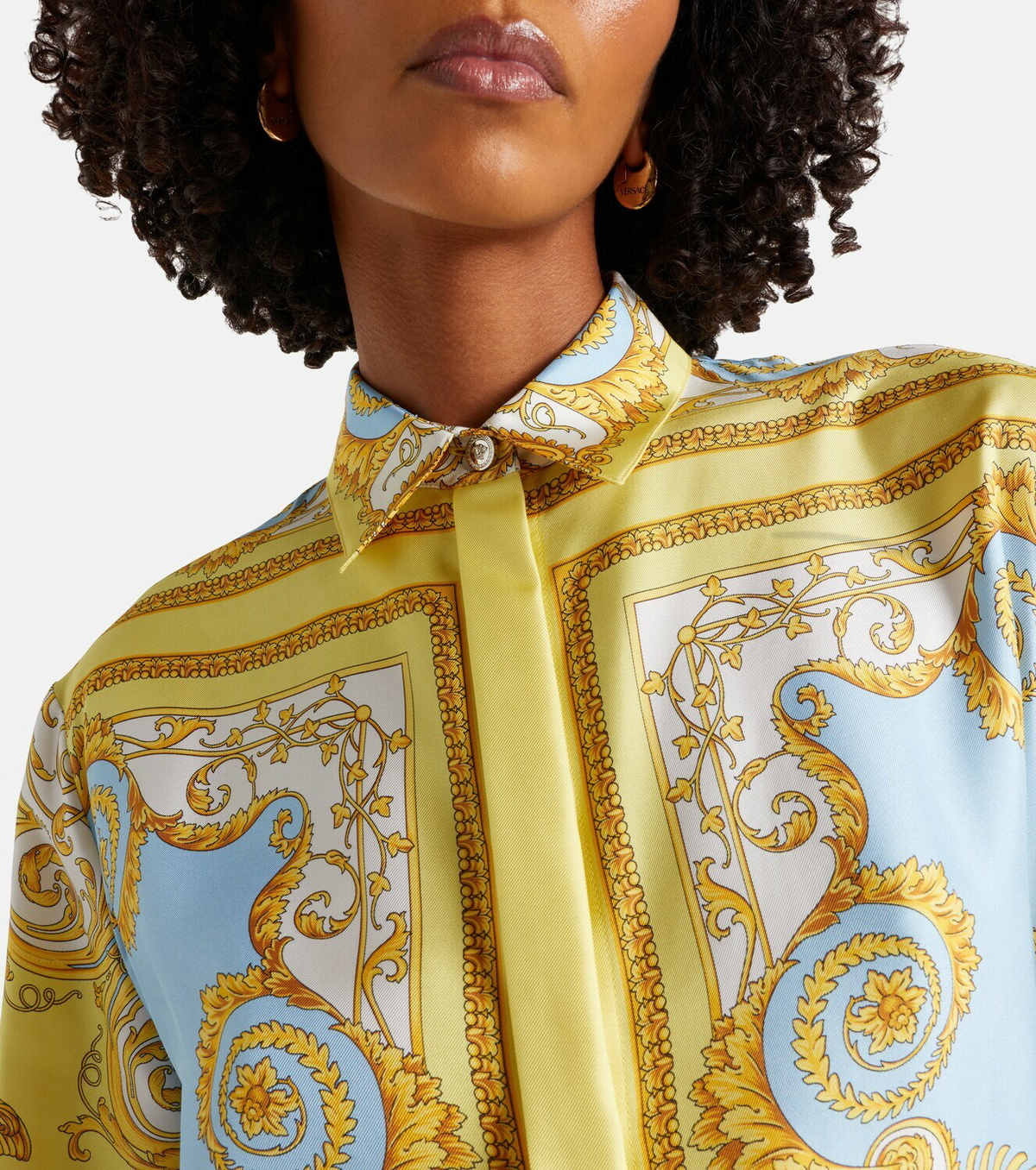 Versace Barocco silk twill midi dress